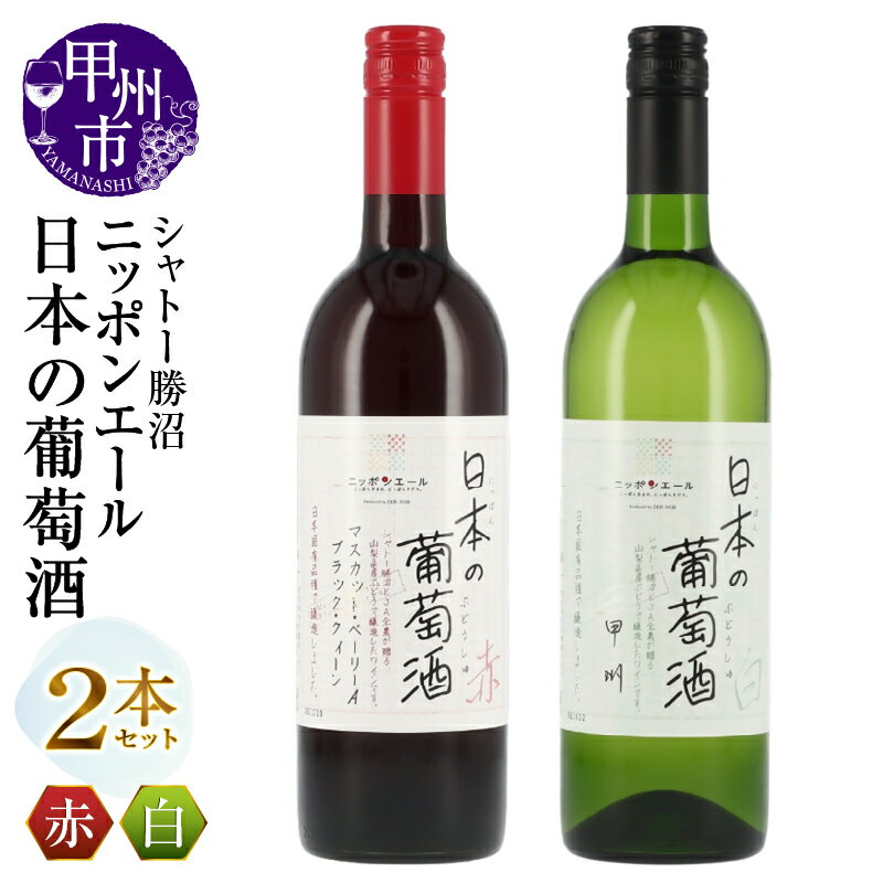 【ふるさと納税】 ワイン 赤ワイン 白ワイン 750ml 2本 セット ミディアムボディ 中口 シャトー勝沼 ニッポンエール JA全農 ブランド 飲み比べ 母の日 父の日 記念日 贈答 ギフト 山梨県 甲州市 （MG） 【B-794】