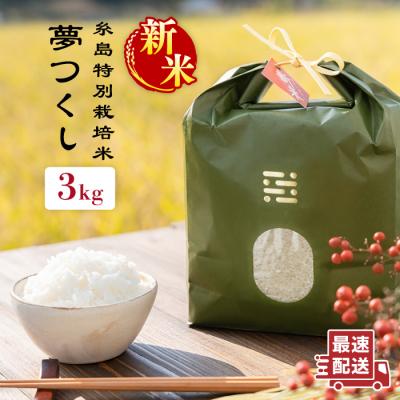 ふるさと納税 糸島市 とくべつ の中のとくべつ糸島特別栽培米 3kg夢つくしitoshimacco [ARJ003]