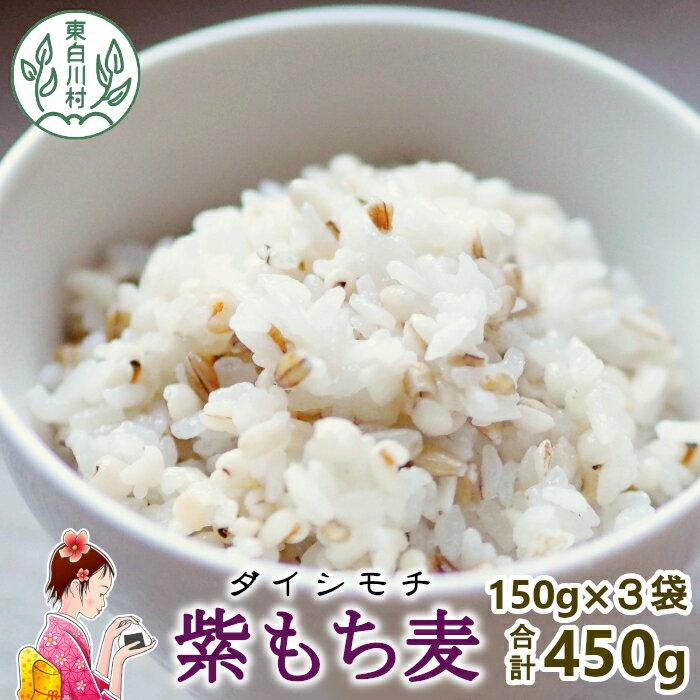 【ふるさと納税】【令和7年度産】 東白川村産 紫もち麦 ダイシモチ 150g×3袋 450g 食べきり お米 こめ 精米 ご飯 おためし 3000円 3000円ポッキリ お買い物マラソン 買い回り スーパーセール 楽天スーパーセール