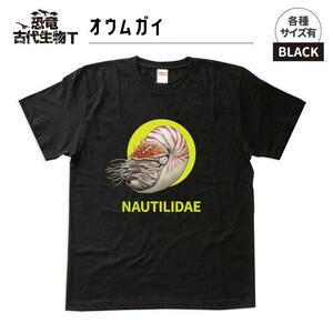 恐竜・古代生物Tシャツ　オウムガイ　サイズXXL（レギュラー）