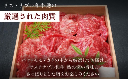 肉 サステナブル和牛 熟 切り落とし(モモ/カタ/ロース） 500g  | サステナブル和牛 切り落とし 牛肉 肉 和牛 サステナブル 焼肉用 ステーキ 焼肉 ロース モモ 熟成 旨味 濃厚 ジューシ