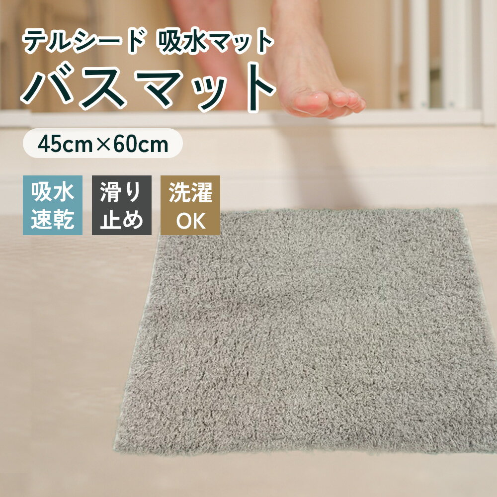 【ふるさと納税】 テルシード 吸水マット（バスマット） ／ 吸水マット バスマット 速乾 足ふき 吸水力 高吸水 さらっと感 脱衣所 風呂 速乾バスマット 滑り止め 洗濯機対応 生活雑貨 日用品 大判マット No.253