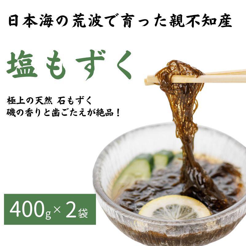 【ふるさと納税】〈令和7年産新物〉親不知産 天然 塩もずく 400g×2袋 計800g【新潟県 糸魚川市 塩モズク 日本海 2025年産 磯の香りと歯ごたえが絶品! 石もずく 季節限定】