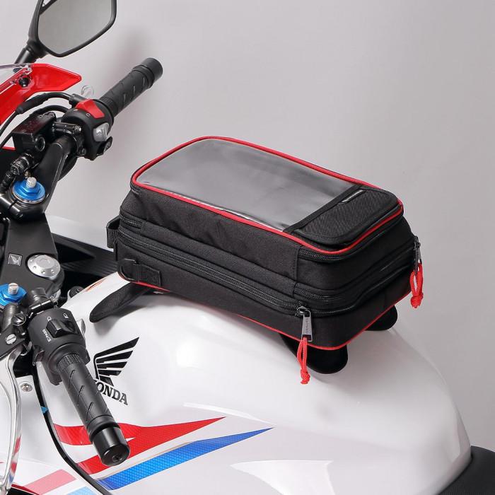 【デグナー】A5サイズ マグネット式タンクバッグ[NB-15MAG]【レッドパイピング】