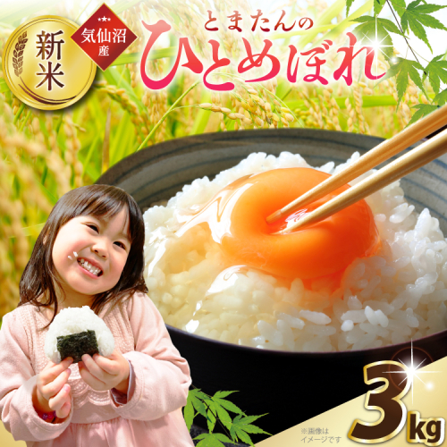 米 宮城県産 とまたんのひとめぼれ 3kg [サンフレッシュ小泉農園 宮城県 気仙沼市 20565645] ひとめぼれ ブランド米 白米 精米 ご飯 ごはん コメ こめ お米 小分け 家庭用