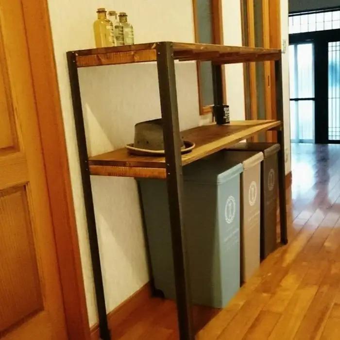 【天然無垢材】アイアンシェルフ（引き出しなしタイプ）　Interior G-S-S＜30-13a＞★
