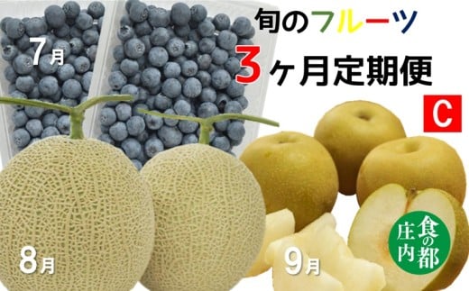 ★先行予約★【令和8年産】食の都庄内　《7・8・9月お届け-C》旬のフルーツの3ヶ月定期便
