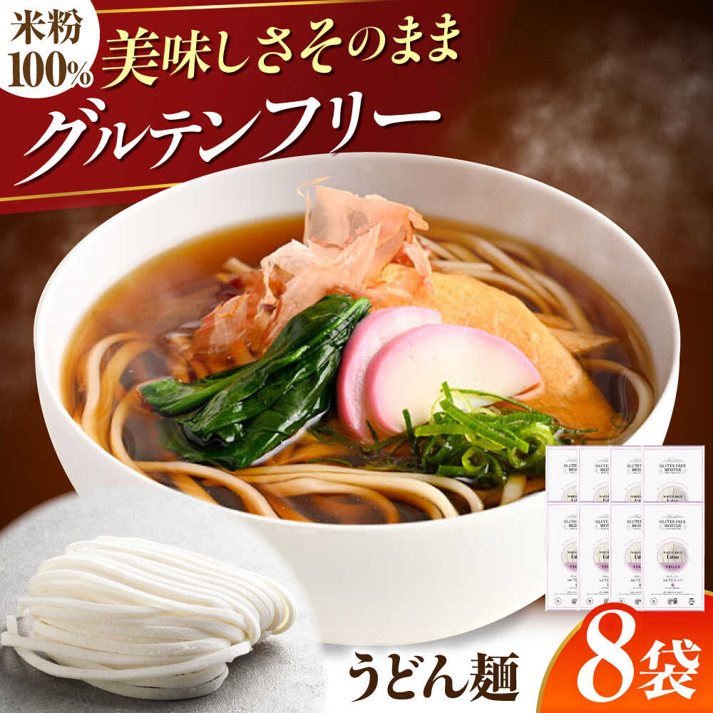 【ふるさと納税】【グルテンフリー】 力強いコシを楽しむ！ 米粉うどん 8袋セット うどん グルテンフリー 米粉 岐阜市 / 小林生麺[ANGM012]
