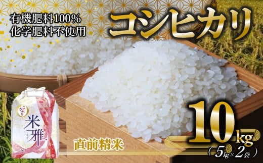 【新米先行予約】令和７年産 新米 コシヒカリ 10kg 白米【9月下旬～順次発送】精米 直前精米 新米 化学肥料不使用 有機米 お米 こめ コメ こしひかり 人気 兵庫県産 精米（36-25）