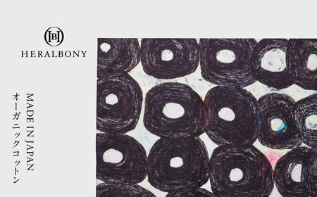 ヘラルボニー ハンカチーフ Sanae Sasaki 「（無題）（丸）」 ハンカチ ファッション コットン 大判 日本製 HERALBONY 岩手県 盛岡市
