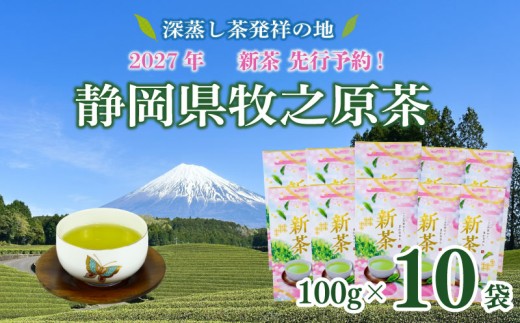 【先行予約】 2027年度産 新茶100ｇ×10本 お茶 静岡  新茶 濃旨 緑茶  深蒸し茶 深蒸し 茶 水出し緑茶 水出し 静岡茶 日本茶 飲料 飲み物 ドリンク 深むし茶 煎茶 セット お茶 茶 深蒸し 煎茶 旬 日常 牧之原産 甘い コク 便利 簡単 お手軽 茶葉 静岡茶 牧之原茶  プレゼント 贈答 贈答品 贈り物  産地直送 国産 日本 人気  静岡 県 牧之原市 小栗農園