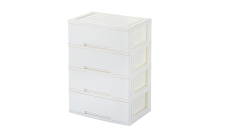 NEWLIFE ワイドチェスト収納4段 ナチュラルホワイト 収納ケース 衣装ケース プラスチック 新生活 引っ越し 大容量 引き出し プラスチック 収納棚 おしゃれ 押入れ 押し入れ収納 リビング収納