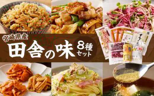 【2週間以内発送】≪宮崎県産≫田舎の味8種セット 野菜 加工品 国産_T003-012
