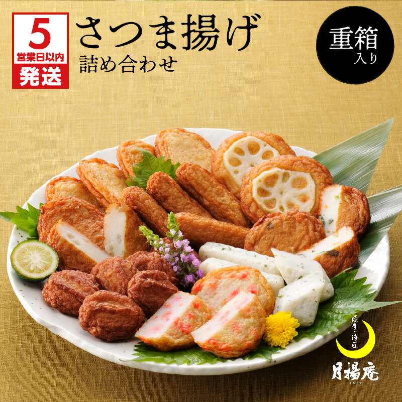【ふるさと納税】【5営業日以内に発送】 月揚庵　さつまあげ詰合せ（重箱セット）ふるさと納税 鹿児島市 特産品 加工品 加工食品 郷土料理 さつま揚げ 薩摩揚げ 惣菜 おかず おつまみ 練り物 ねりもの すり身 人気 お土産 おみやげ 贈り物 ギフト 詰め合わせ セット