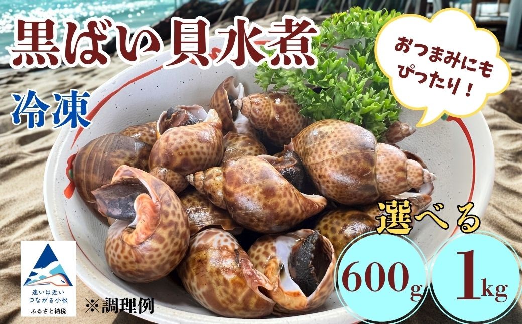 
            【季節限定！】黒ばい貝水煮（冷凍）選べる600g（200g×3袋） / 1kg（500g×2袋）
          