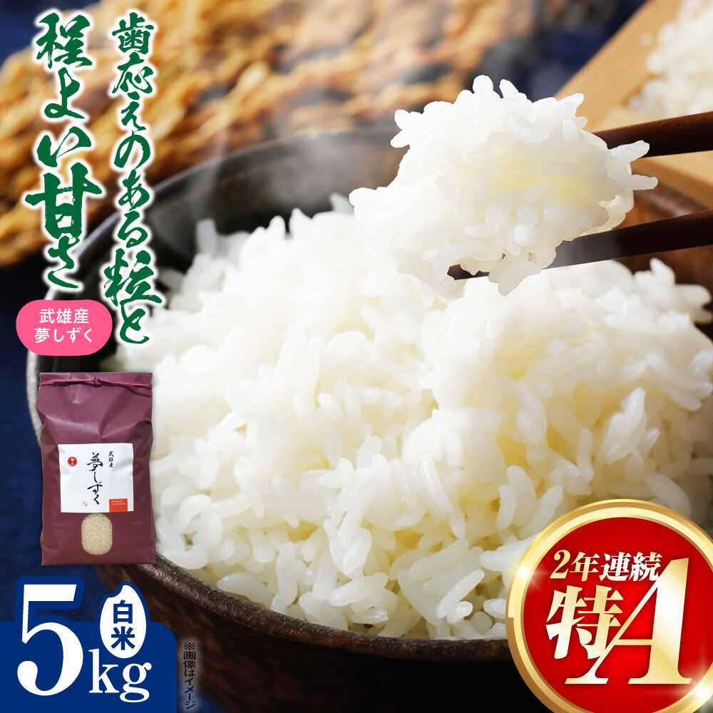 【ふるさと納税】特A評価獲得 武雄市産 夢しずく 白米 5kg /株式会社 y's company（utsu和ya）[UDX019]