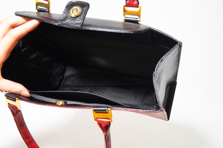 本革 手染めトートバッグ（A4サイズ）まだら染め レッド_OS194-0008