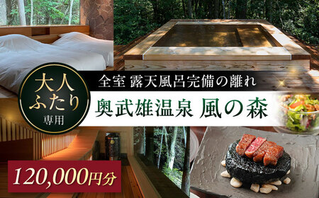 【連泊向け】奥武雄温泉風の森 宿泊補助券 12万円分 / 宿泊 旅館 サウナ / 佐賀県 / 株式会社GOTENリゾート[41ATAB007]