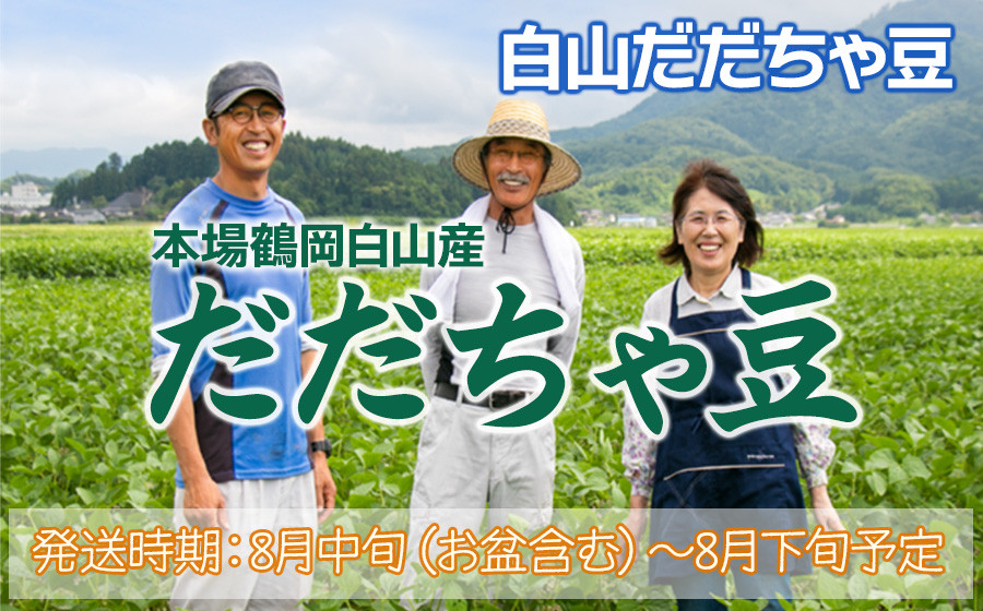 
                  【令和9年産先行予約】 本場鶴岡市白山産 冨樫藤左エ門のだだちゃ豆(白山だだちゃ豆) 1.2kg(300g×4袋)　K-933 | 枝豆 無農薬 山形県 特産品
                