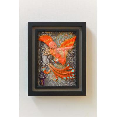 ふるさと納税 野田市 押絵伝統工芸品　朱雀　大