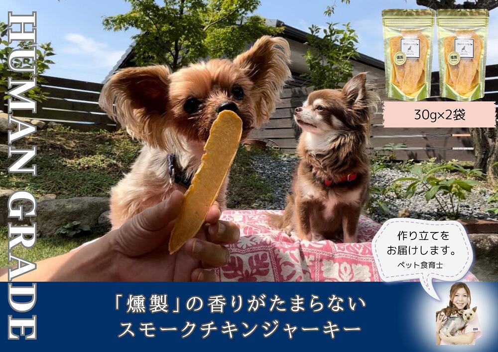 【ふるさと納税】犬の無添加おやつ☆燻製の香りがたまらないスモークチキンジャーキー（FB165）