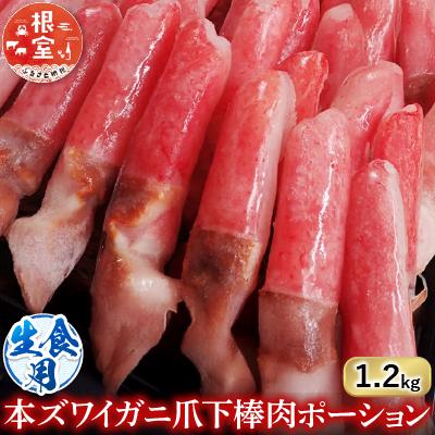 ふるさと納税 根室市 生食用本ズワイガニ爪下棒肉ポーション1.2kg B-28084