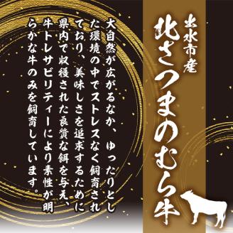 i316 ≪鹿児島県産黒毛和牛≫出水市産北さつまのむら牛 黒毛和牛リブロース(計600g・300g×2パック)肉質のきめが細かく旨味の凝縮された牛肉をすき焼きで！【吉澤商店】