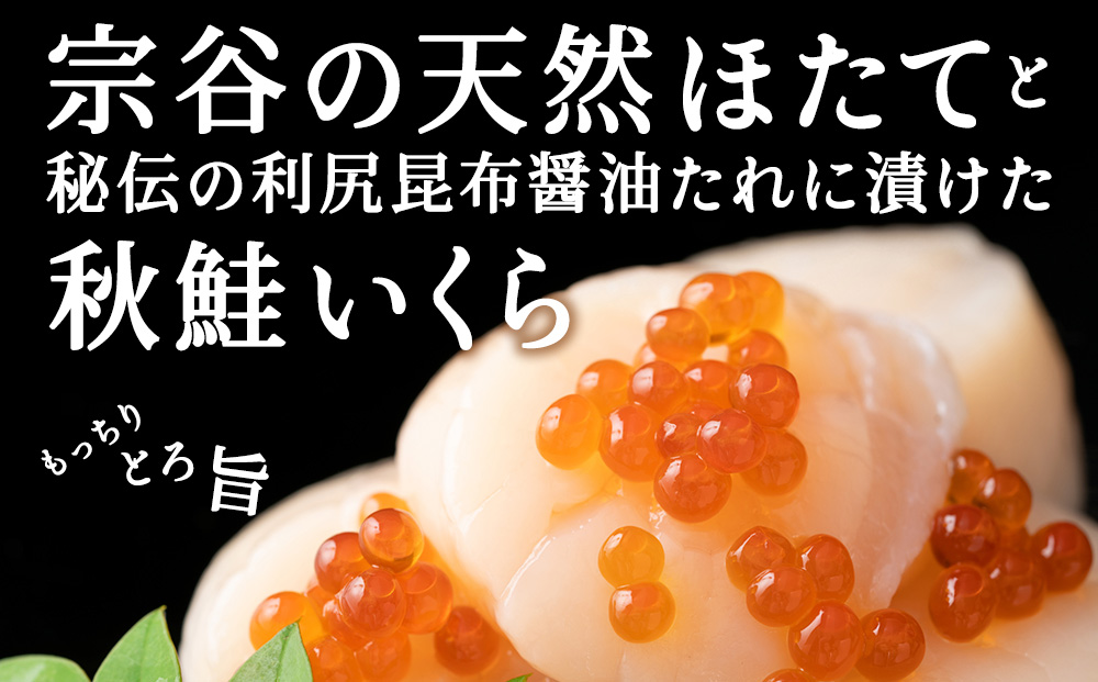 【稚内産】天然 生ほたて 1kg と 秋鮭 いくら 醤油漬 250g（北海道 海鮮丼 に!）