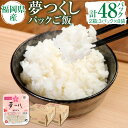 【ふるさと納税】夢つくしパックご飯 (200g×3パック)×8袋 2箱 計48パック 合計9.6kg ごはんパック レトルト ごはん 白米 米 インスタント 無菌包装米飯 レトルト食品 電子レンジ 湯煎 国産米 福岡県産 九州産 常温保存 備蓄 送料無料