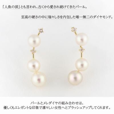 ふるさと納税 甲府市 K18イエローゴールド ダイヤモンド&パール スタッドピアス【TE-119】 |  | 01
