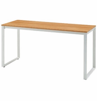 MTKTミーティングテーブル 幅160（6.天板ナチュラル×脚部ホワイト） ミーティング 打ち合わせ 作業机 家具 テーブル 愛西市 / タック株式会社 [AEAH014-6]