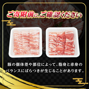 鹿児島県産恵味の黒豚 しゃぶしゃぶ+切落しセット(かたロース・豚ばら・ももしゃぶしゃぶ肉と切り落としのセット) 　合計2.5kg!【A-1734H】