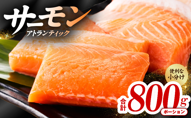 アトランティックサーモン 800g【ポーション 小分け 刺身 海鮮丼 さーもん 冷凍 訳あり サイズ不揃い まとめ買い 大阪 泉佐野 大阪府 泉佐野市】