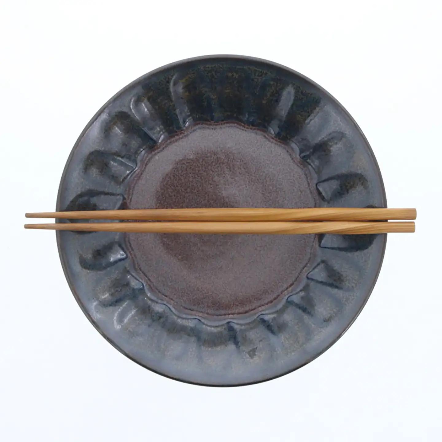 【美濃焼】紫煌 しこう しのぎ型 6.0深皿 4枚セット【カネ定製陶】 プレート 和食器 カレー皿[MEI351]