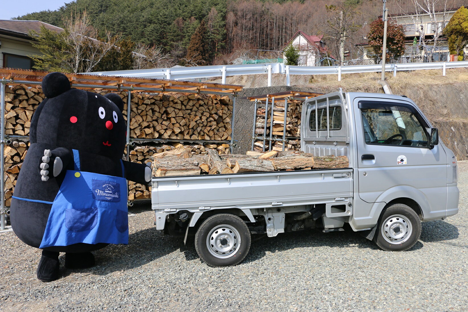 【ふるさと納税】南相木村の薪『雑木（クリ、アカシア、ケヤキ等）』（1立米、軽トラック1台分）〜片道100キロ圏内、軽トラックで直接配達〜 ※令和5年11月に割った薪です