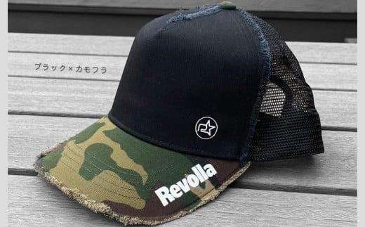 005-127  【ブラック×カモフラ】 帽子 ハット キャップ ファッション ツイル ダメージ メッシュ キャップ 静岡県 牧之原市 REVOLLA