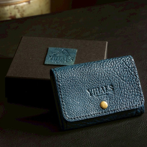 YIHALS ハンドメイド 鹿革 名刺入れ ライトブラウン《靴屋が手掛ける革製品》｜イハレス レザー 革小物 [0636]