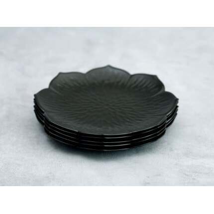 有田焼 flower plate 桔梗/漆黒 5枚セット 深海三龍堂 お皿 プレート 取り皿 ケーキ皿 パン皿 シンプル 食器 AA40-164_イメージ5