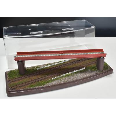 ふるさと納税 南箕輪村 Nゲージ用 鉄道模型ジオラマ展示台 33×12cm 立体交差の情景(ケース付き)