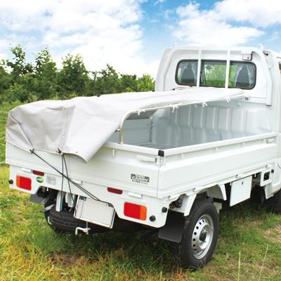 ふるさと納税 みよし市 軽トラ用おてがる幌シート「ラクホロミニ」(遮熱シート) |  | 01