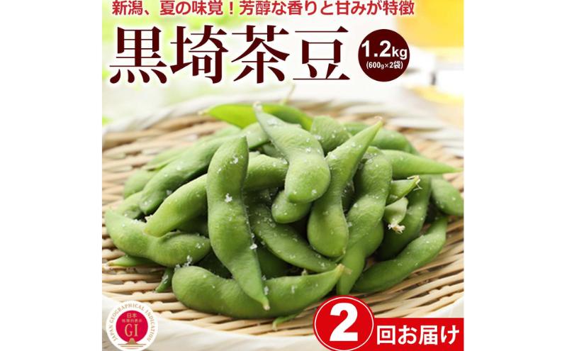 【2025年8月 2回お届け】くろさき茶豆1.2kg 2024年 先行予約 定期便 枝豆 野菜 つまみ おつまみ えだまめ エダマメ 新潟 定期 お楽しみ 2回