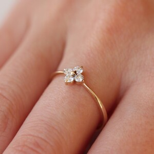 K10YG 4石 ダイヤモンドリング H-3