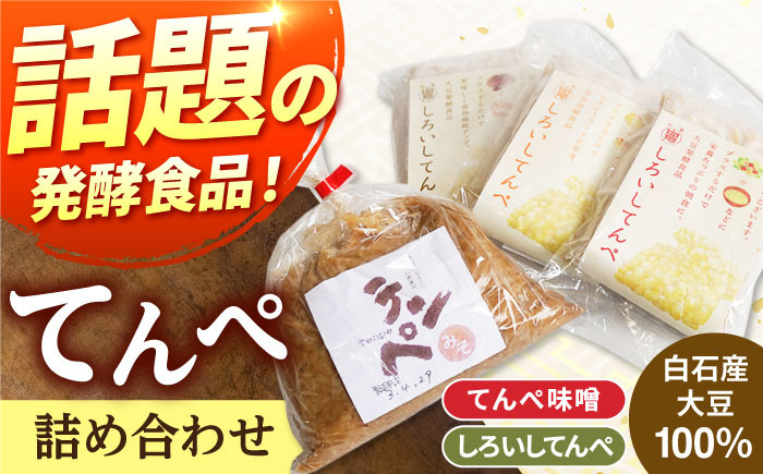 
            【身体にやさしい発酵食品！】テンペ詰め合わせ（テンペ150g×3袋/テンペ味噌800g×1袋）【しろいし特産物直売所】てんぺ 発酵食品 健康食品 国産 佐賀県産 九州 佐賀県 白石町 九州 佐賀県 白石町 [IAI005]
          