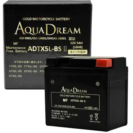 AQUADREAM GOLD バイク用バッテリー 液入充電済 ADTX5L-BS II 1個【配送不可地域：沖縄県】【1641483】