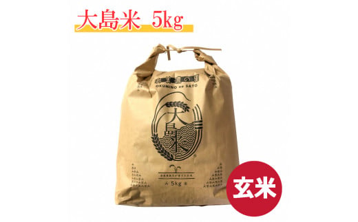 「玄米」大島米5㎏　令和7年産 食品  米 雑穀  玄米 14000円 G0035-25