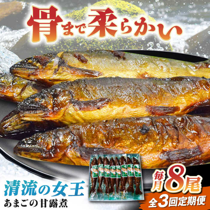 【ふるさと納税】あまごの甘露煮 魚定期便（あまごの甘露煮）【全3回定期便】これぞ贅沢！美味しさをまるごと閉じ込めた「あまごの甘露煮」【毎月8尾】 定期便 魚 川魚 ご飯のお供 あまご アマゴ 甘露煮 郷土料理 魚介類 おすすめ 人気 大洲市/大洲市物産協会[AGBM077]