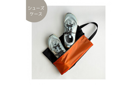 【Mサイズ・橙色】軽量ナイロンシューズケース　着替えポーチ　上靴袋