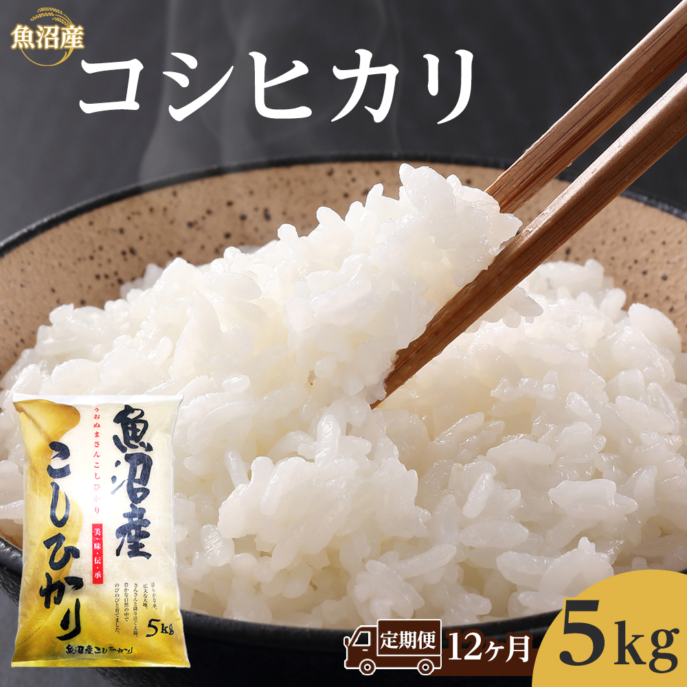 【12ヶ月定期便】魚沼産コシヒカリ　5kg　2025年10月～発送開始｜新潟県　魚沼　こしひかり　令和7年産