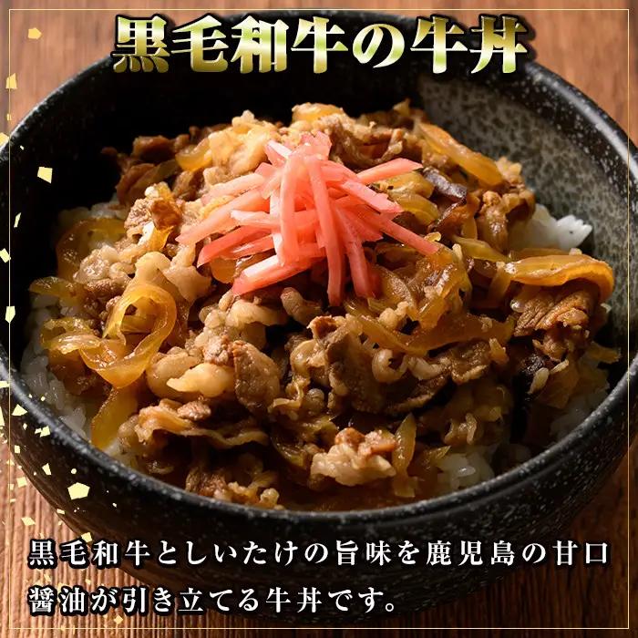【A91028】鹿児島黒牛 牛丼 ＆ 牛すじだらけのカレーセット(130g×5P 牛丼2P カレー 3P) レトルト 冷凍【新村畜産】