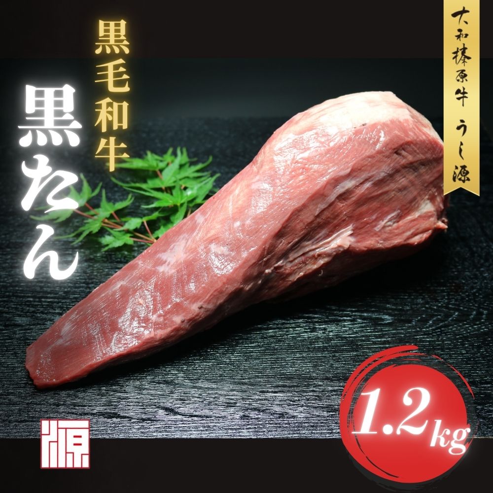 【ふるさと納税】(冷凍) 黒毛和牛 タン 1本 1.2kg／牛たん ブロック 牛タン 国産 やわらか グルメ お取り寄せ 牛肉 ギフト A5 キャンプ 父の日 母の日 お中元 暑中見舞い お土産 焼肉 正月 キャンプ 奈良県 宇陀市 うし源本店
